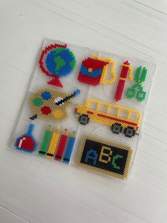 Back to school fuse bead template, back to school pattern, perler bead pattern, Hama bead pattern, Artkal beads, bügelperlen, strijkkralen