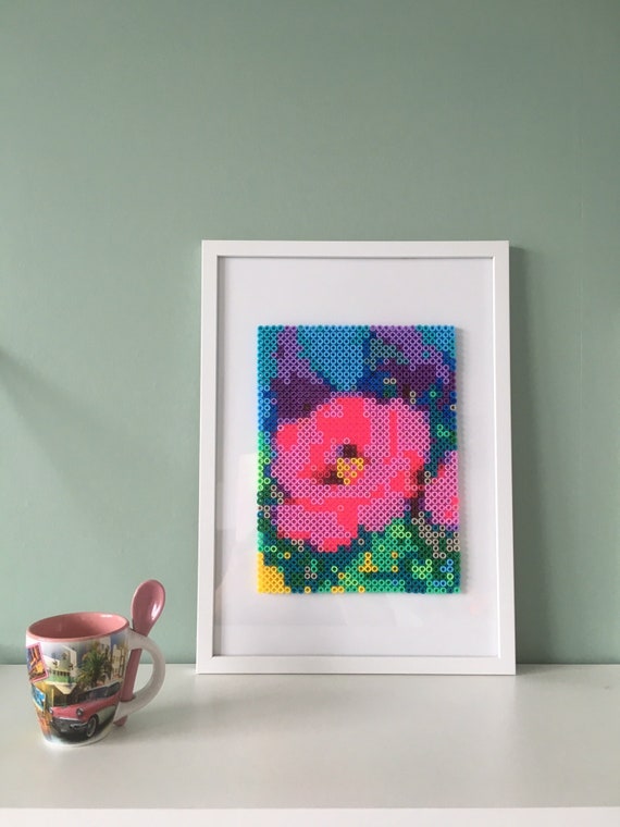 Rose bead pattern, Hama bead pattern, strijkkralen, perler bead pattern, PDF, pixelart, flower, bügelperlen, perler bead template, rose