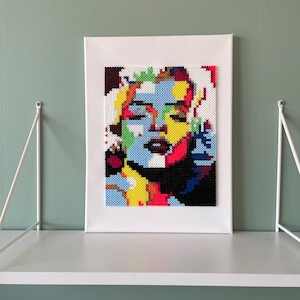Marilyn Monroe pattern, perler bead pattern, pdf pattern, Hama bead pattern, Perler bead art, Perler bead template, pop art pattern
