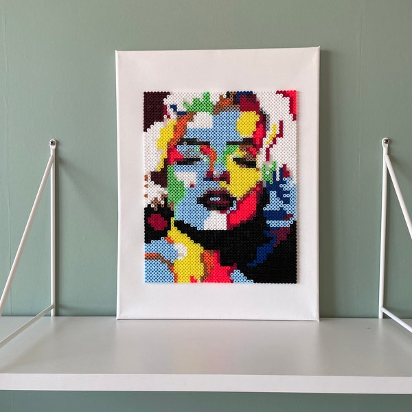 Modèle Marilyn Monroe, modèle de perles perler, modèle pdf, modèle de perles Hama, art de perles Perler, modèle de perles Perler, modèle pop art