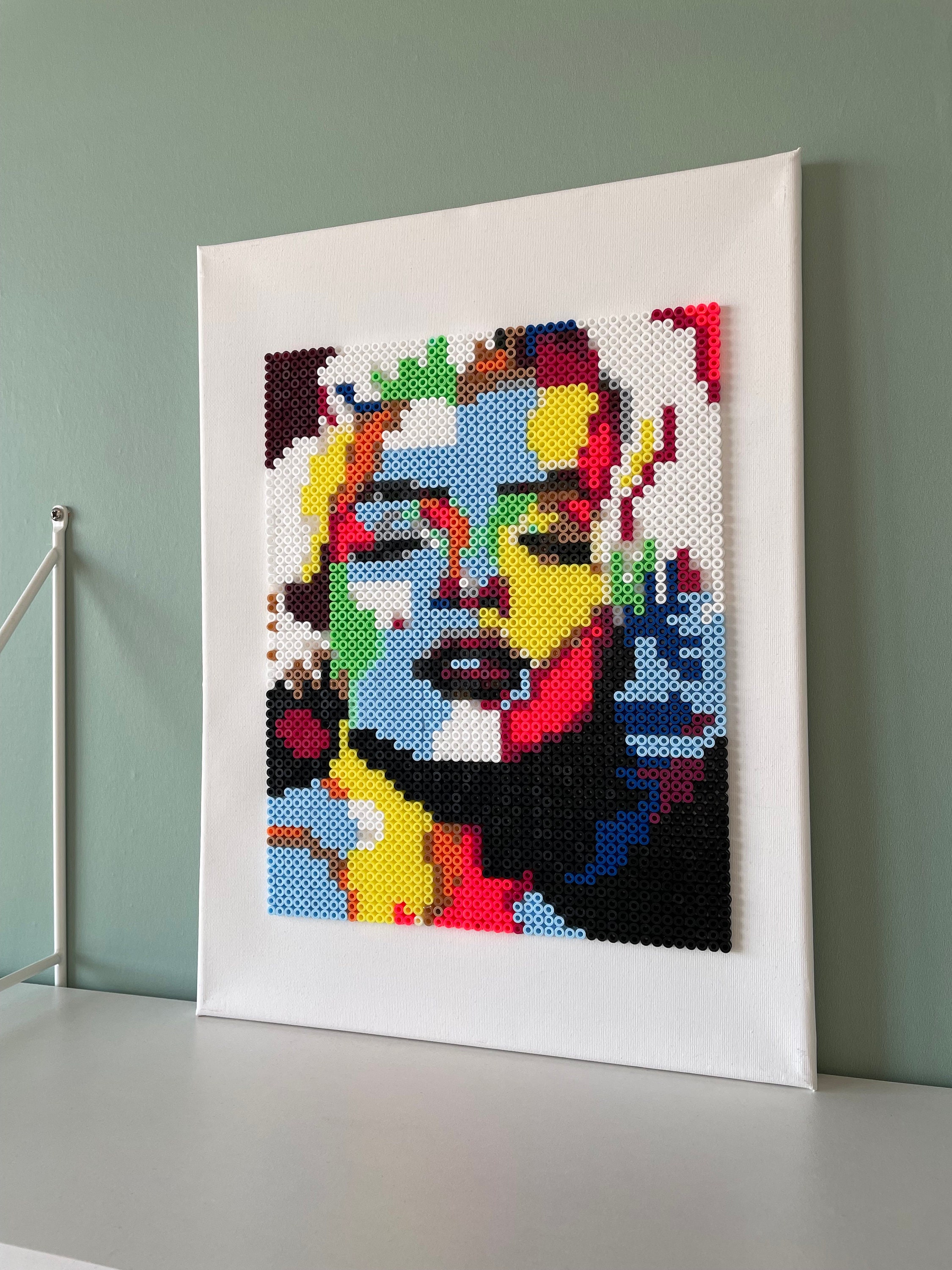 マリリン・モンロー ビーズコラージュアート 絵 画 マリリン・モンローのパターン、パーラービーズのパターン、PDF