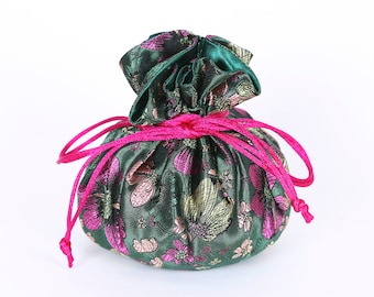 Brocade Jewelry Pouch, Jewelry Organizers, Travel Jewelry Bags.