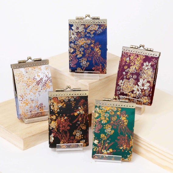 Cathayana Card Holder – Champagne Small Floral Brocade