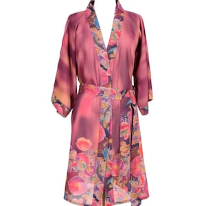 Kimono Style Robe for Women – Long Casual Loungewear Robe with Waist Tie – Mother&#39;s Day Gift, Spa Robe, Lightweight Bathrobe, Gift for Her