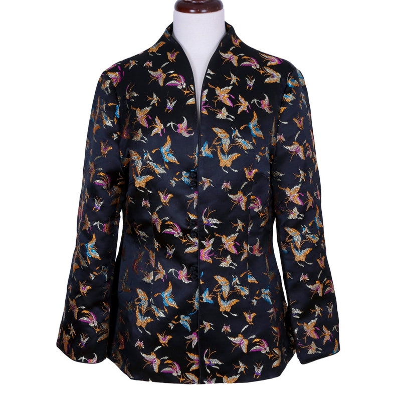 Brocade women\u2019s Jacket with Butterfly Pattern