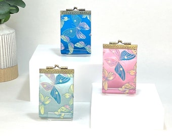 Butterfly Brocade Credit Card Holder: Kiss Clasp RFID Wallet