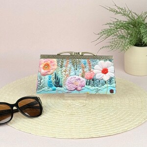Custodia per occhiali da sole fatta a mano – Ricamo digitale con stampa floreale – Portaocchiali in cotone – Piccola pochette – Regalo per lei