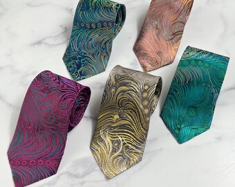 Peacock Brocade Men's Ties, Jacquard Men's Tie, Wedding Tie, Gift for Him