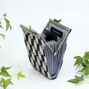 Porte-cartes géométrique en ruban tissé, Porte-cartes de crédit pour femme avec protection RFID, Porte-cartes de visite