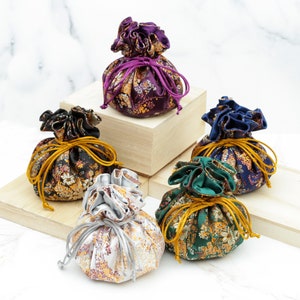 Schmuck Beutel mit Kordelzug, Brokat Schmuck Tasche, Schmuck Organizer, Brautjungfer Geschenke,