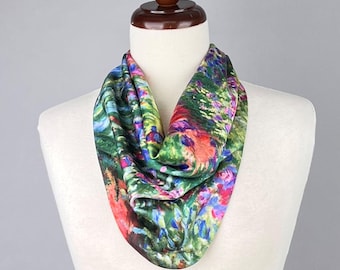 Monet Alice Gardens Scarf Necklace: Pre-Tied Silky Magnetic Closure