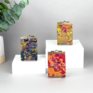 Cartera hecha a mano, cartera para mujer, cartera con bloqueo RFID, tarjetero Cathayana