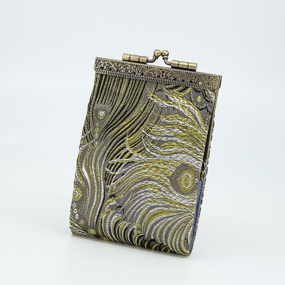 Peacock Brocade RFID Card Holder – Elegant Kiss Clasp Wallet Cathayana  Accordion Purse for Women Gift for Her