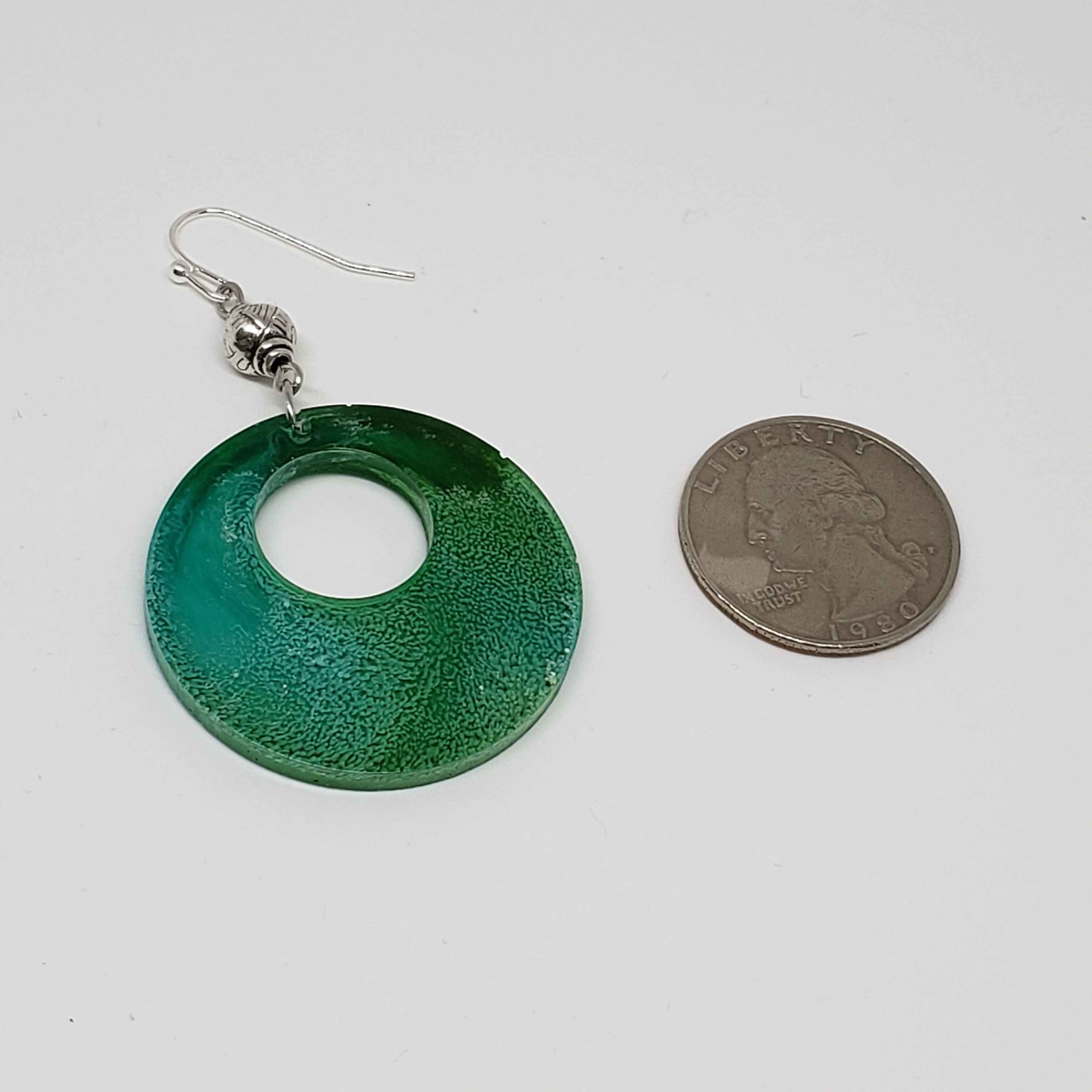 Lovely Green Resin Earrings Etsy