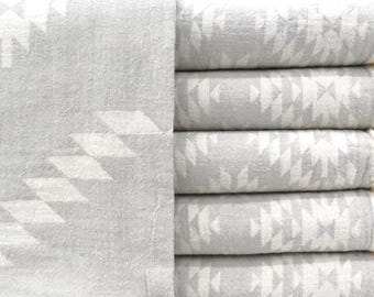 100% Cotton Turkish Pestemal Double face Bath and Beach Towel, ultra soft. 70" x 35" AZTEC Grey