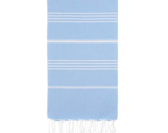 100% Cotton Turkish Peshtemal Bath and Beach Towel, Genuine Handwoven, Ultra Absorbent, Lightweight Quick Dry Fabric 70"x39"