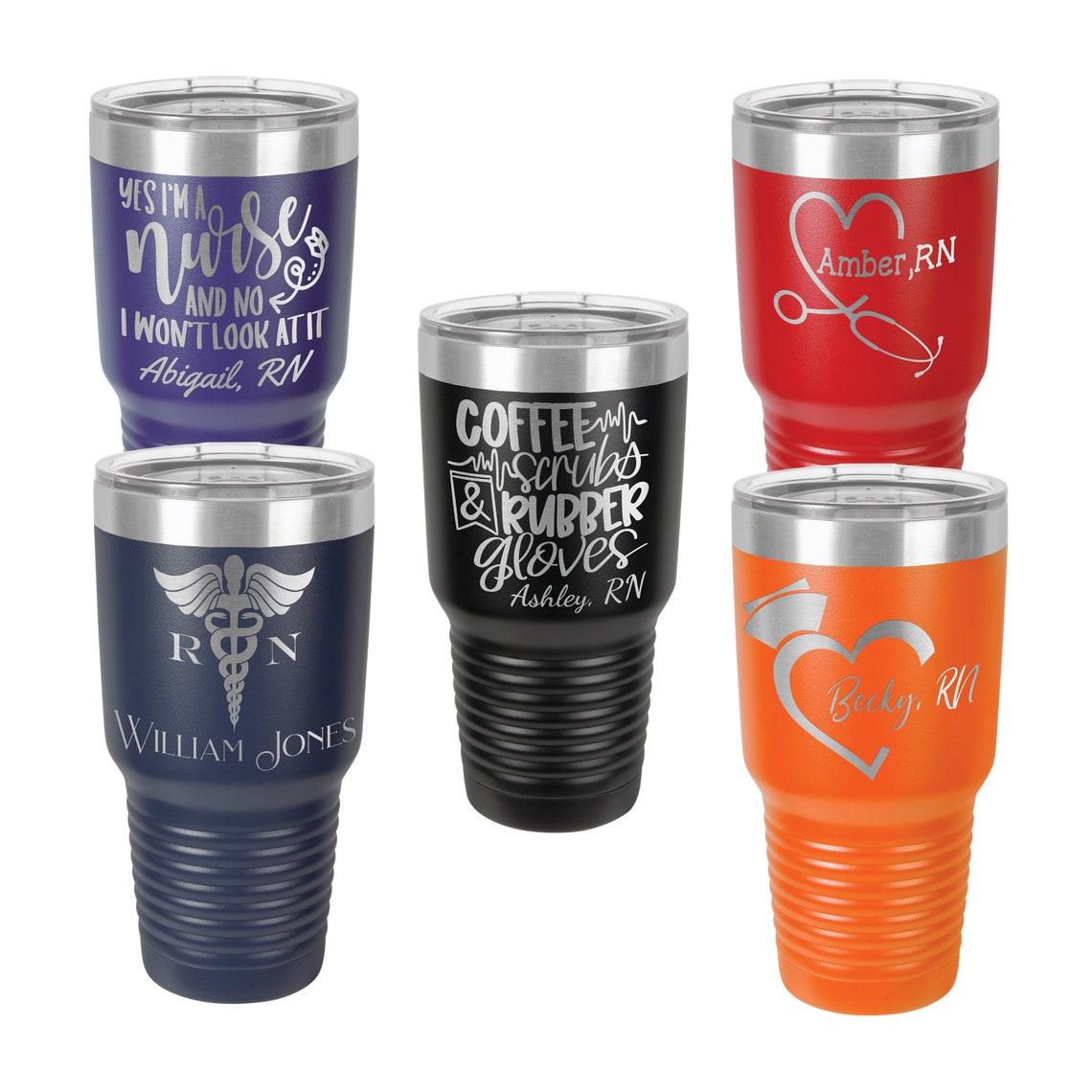 Engraved 30oz Tumbler for Nurse Personalized Nursing Tumbler Etsy