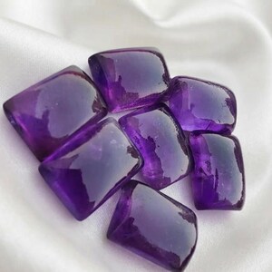 Natural Amethyst Cabochon, Rectangle Shape, Calibrated Gemstone.