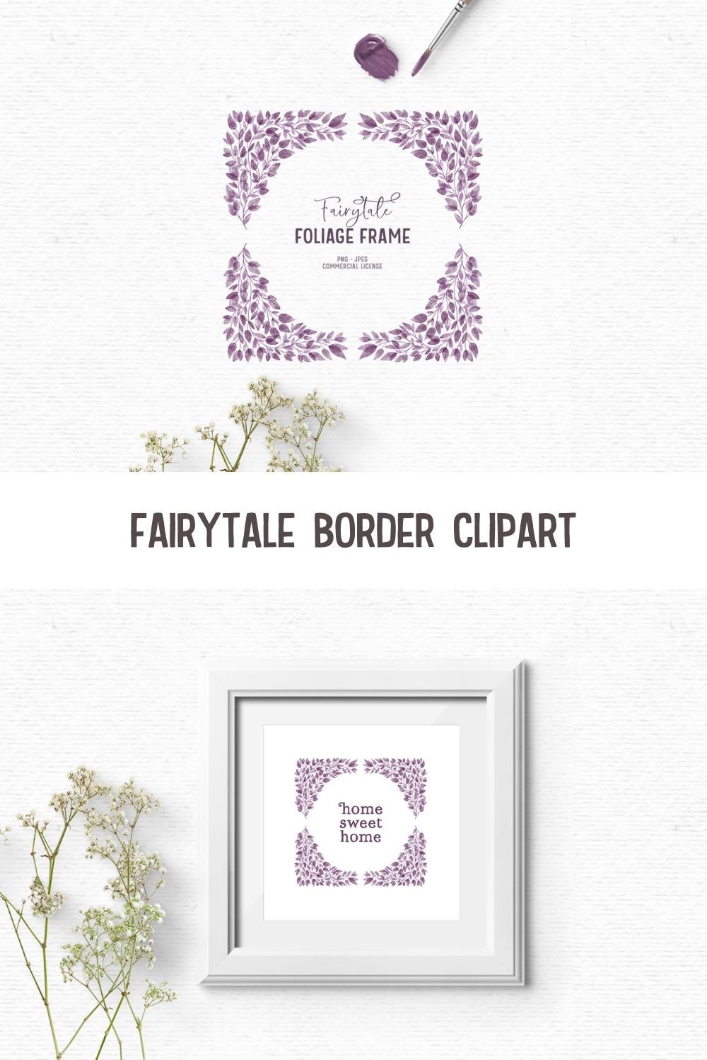 Watercolor wreath clipart bundle