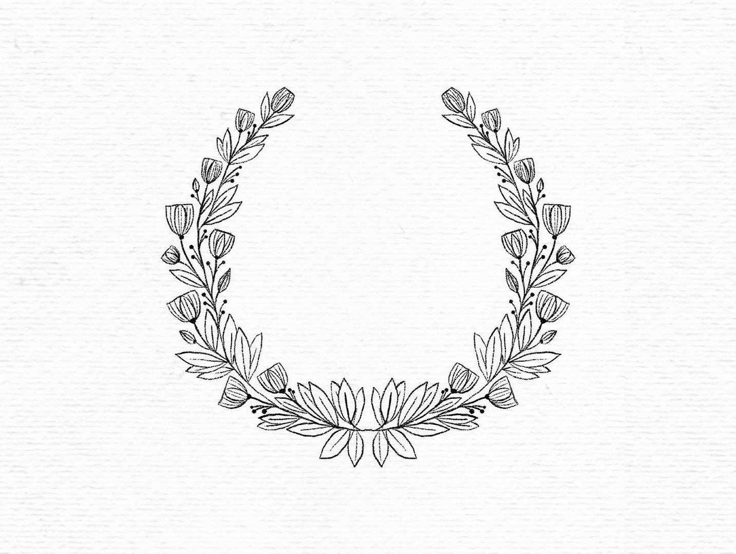 Download Digital hand drawn vector wildflower clipart in black and ...