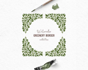 Watercolor greenery clipart