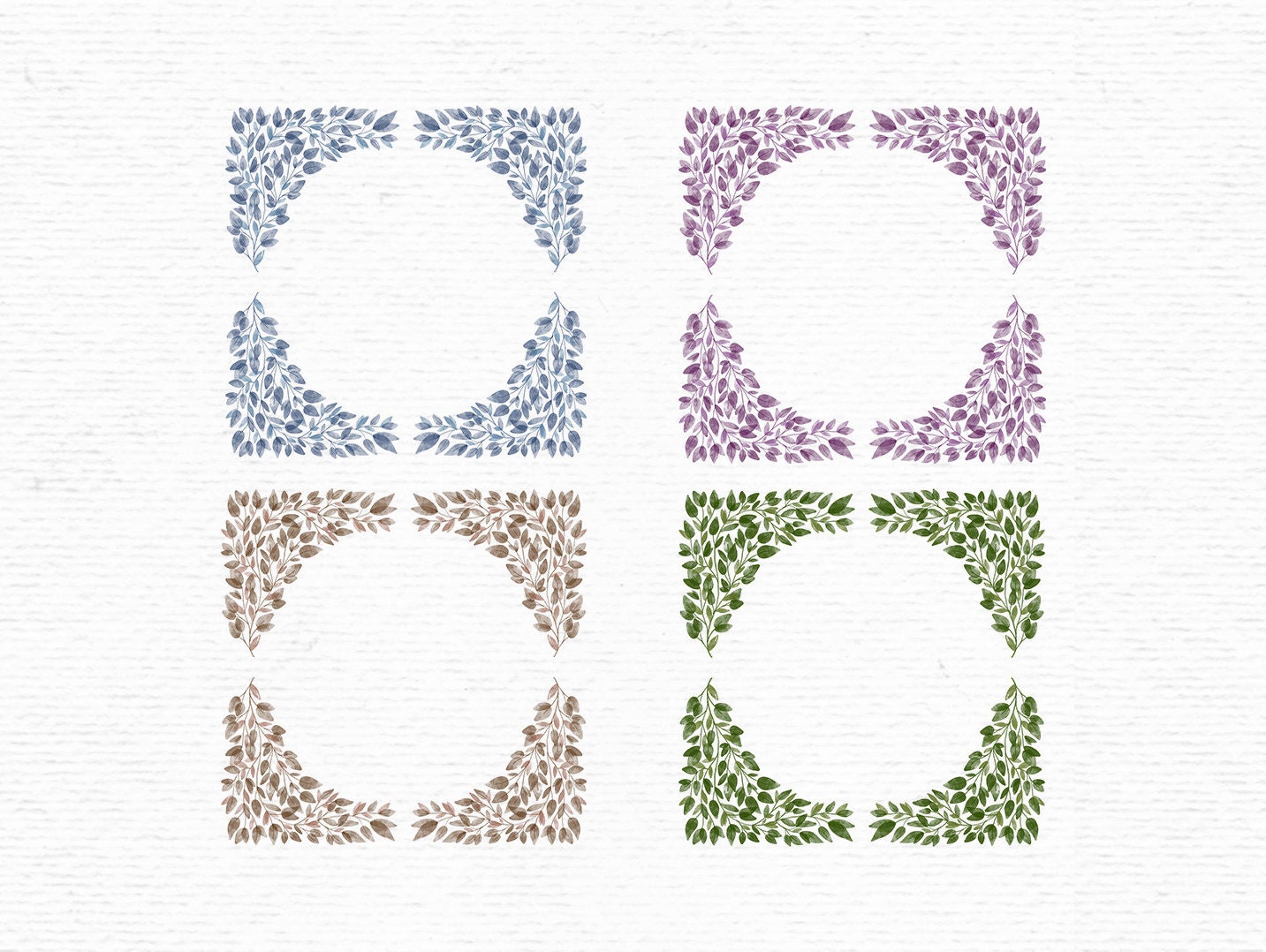 Watercolor wreath clipart bundle