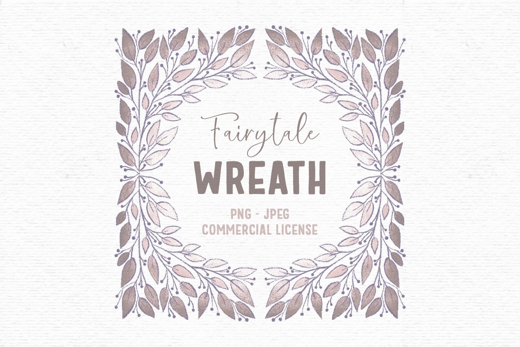 Digital flower border clipart in pink beige