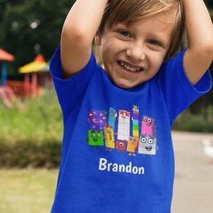 Personalized Numberblocks T-Shirt, 2T-6T, Custom Numberblocks T-Shirt, Numberblocks Birthday Shirt