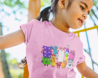 1-10 Numberblocks T-Shirt, 2T-6T, Unisex, 100% Baumwolle