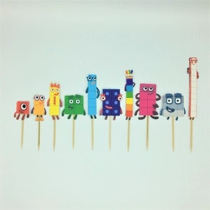 Numberblocks cupcake toppers, Numberblocks inspired cupcake toppers, Numberblocks cake topper, Numberblocks birthday theme