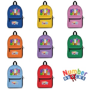 Sac à dos scolaire Numberblocks (8 options de couleur!)