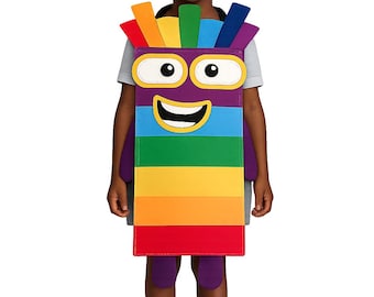 Déguisement arc-en-ciel numéro 7 – Costume mathématique d'Halloween pour enfants et adultes