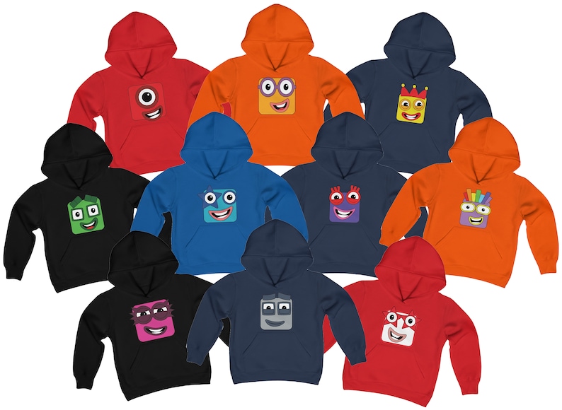 Numberblocks Hoodie Youth XSXL Unisex Etsy