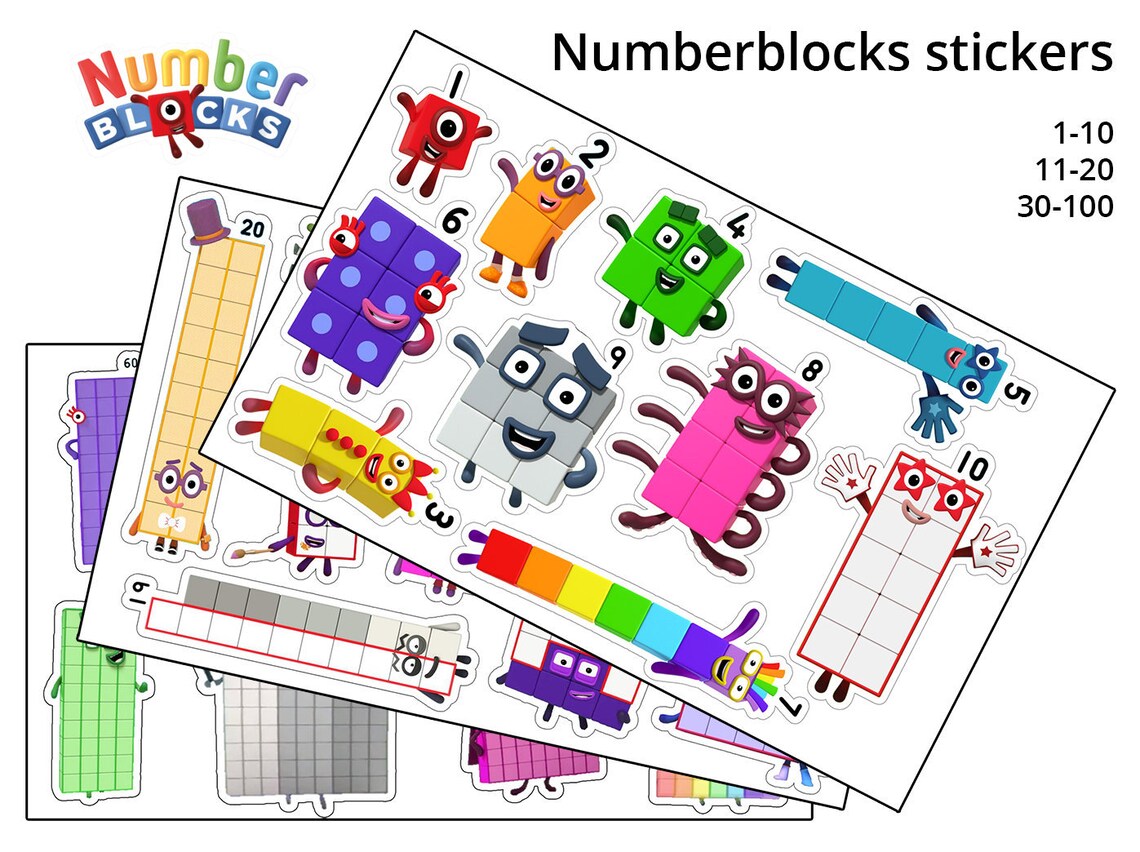 Numberblocks Stickers Glossy Stickers 7.5 x 5.0 in Etsy