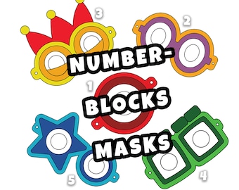 Numberblocks Kids Mask, Kids Mask, Numberblocks Mask, Kids Face Mask, Halloween Costume, Pretend Play, Dress Up, Party Favors, Costume
