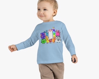 1-10 Numberblocks Long Sleeve Shirt, 2T-6T, Unisex, 100% Cotton