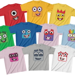 Numberblocks T-Shirt, Characters 1-10, Unisex, Toddler, Youth, Adult