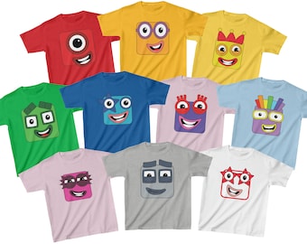 T-shirt Numberblocks, Personnages 1-10, Unisex, Tout-petit, Jeune, Adulte