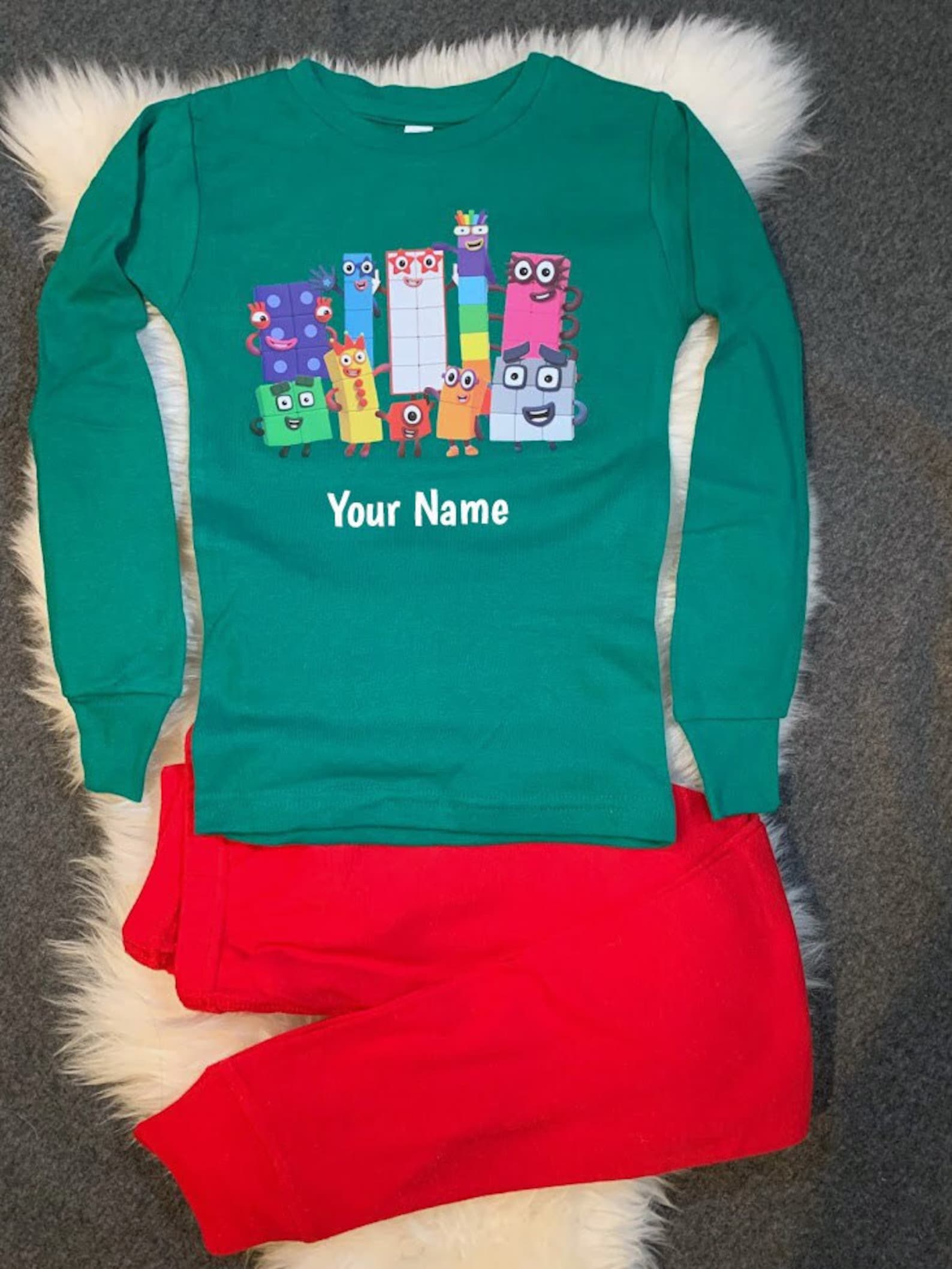 Personalized Numberblocks Pajamas Unisex Christmas Pajamas Etsy UK