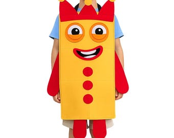 Yellow Number 3 Costume – Halloween Math Blocks Costume for Kids & Adults