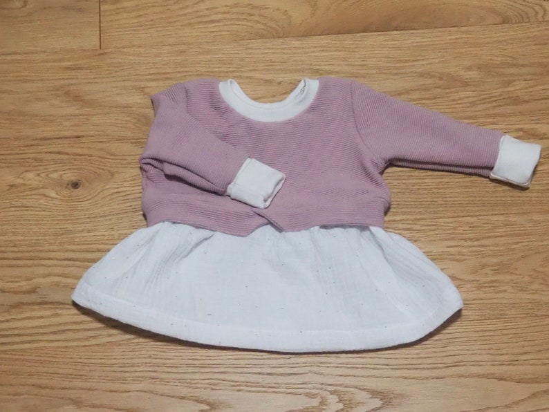 Sweater dress sweater with peplums from Ottoman Rib Jersey and muslin in size 56-104
