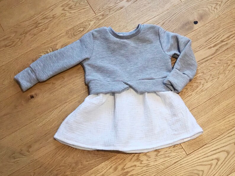 Sweater dress sweater with peplums from Ottoman Rib Jersey and muslin in size 56-104