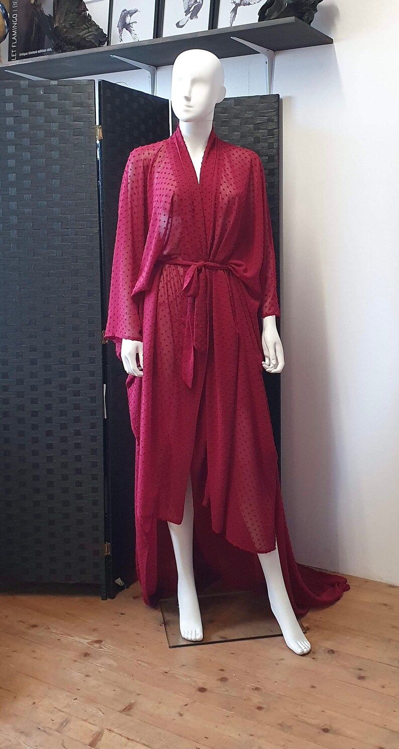 red polka dot robe