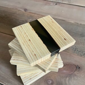 Genuine Live edge/epoxy coaster set