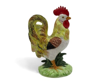 Figurka koguta z ceramiki vintage Giftcraft z Tajwanu, dekoracja do kuchni w stylu wiejskim, 6,2 cala