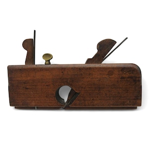 Antiek houten HOUTEN VLIEGTUIG met metalen accenten voor houtbewerking 9 inch