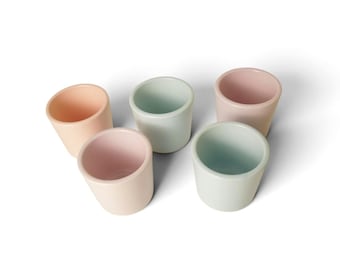Vintage set van 5 Cermer Ramekin pastel yoghurtbekers Spanje