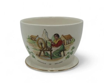 Vintage Beswick Irland Zuckerdose Shamrock Spinnrad Keramik
