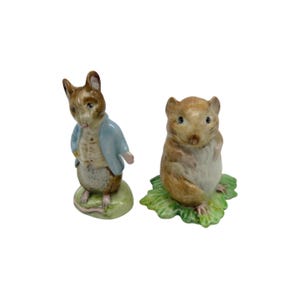Beatrix Potter Johnny Town-Mouse & Timmy Willie Beswick England Vintage Figurines