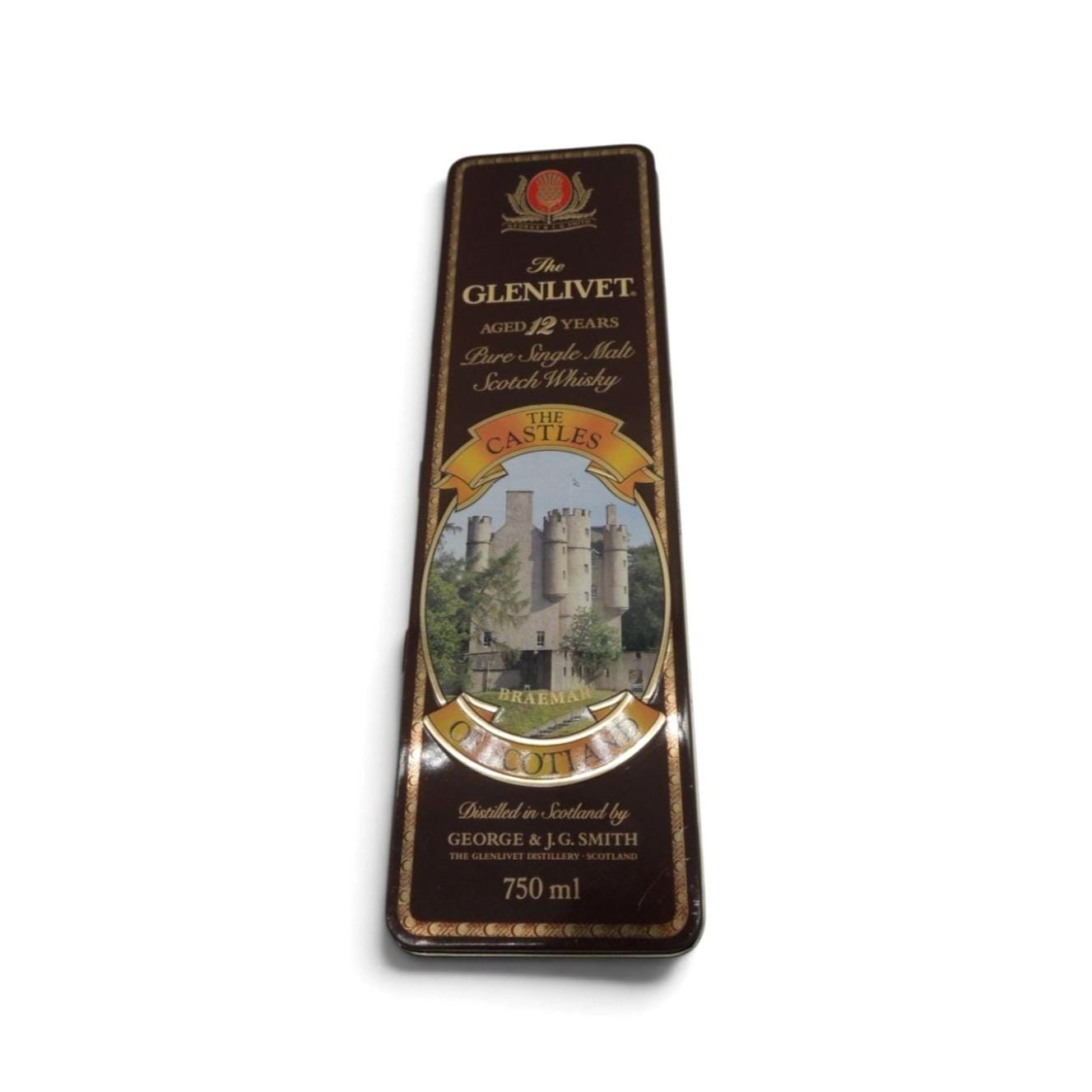 Vintage Glenlivet 12 Year Castles of Scotland Embossed Whiskey Tin